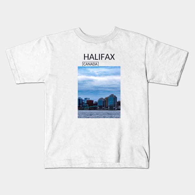 Halifax Nova Scotia Canada Skyline Cityscape Gift for Canadian Canada Day Present Souvenir T-shirt Hoodie Apparel Mug Notebook Tote Pillow Sticker Magnet Kids T-Shirt by Mr. Travel Joy